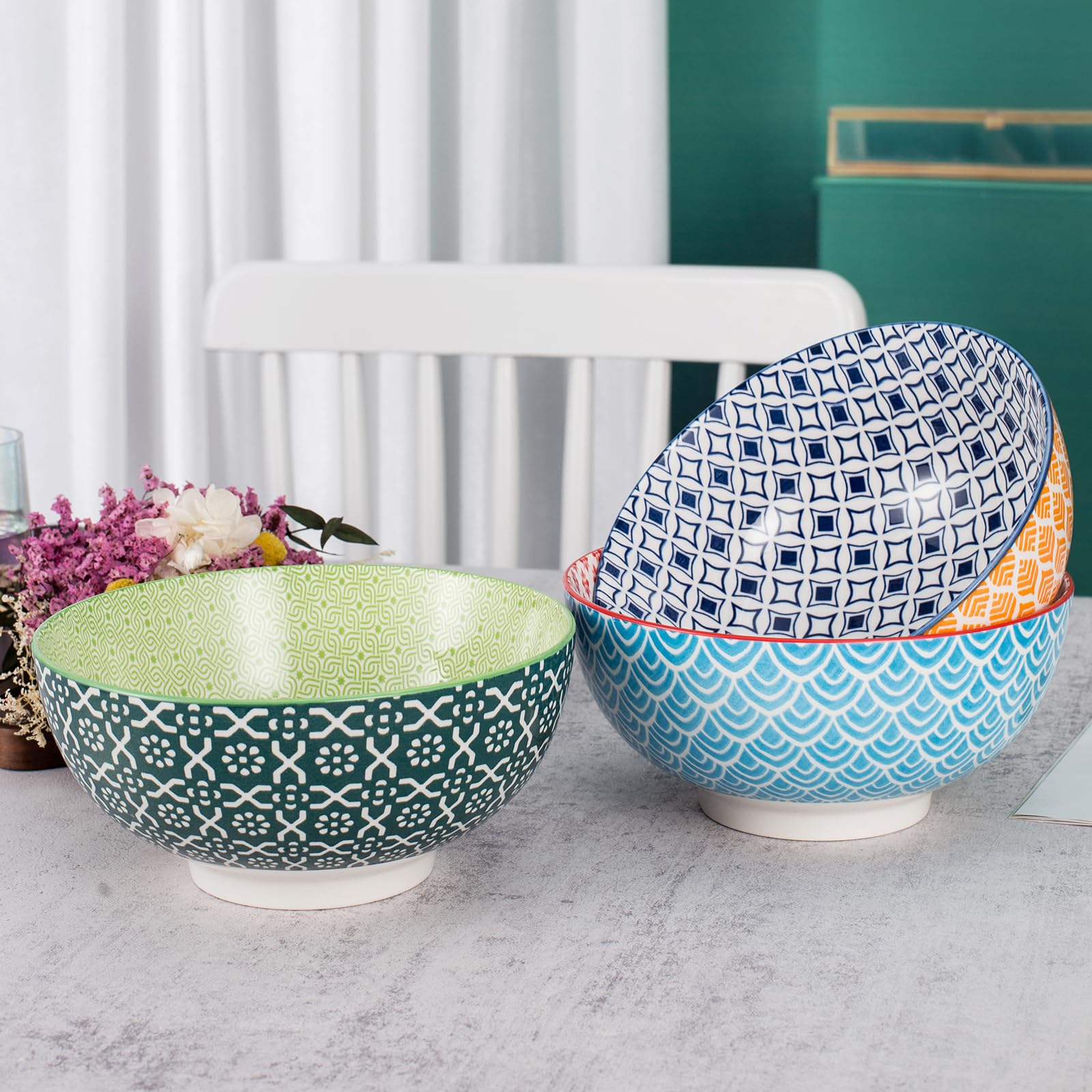 Lareina ceramic bowls safe in microwave and dishwasher for quick meals