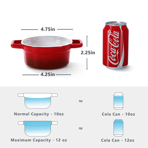 Lareina red cocotte stackable design saving cabinet space.