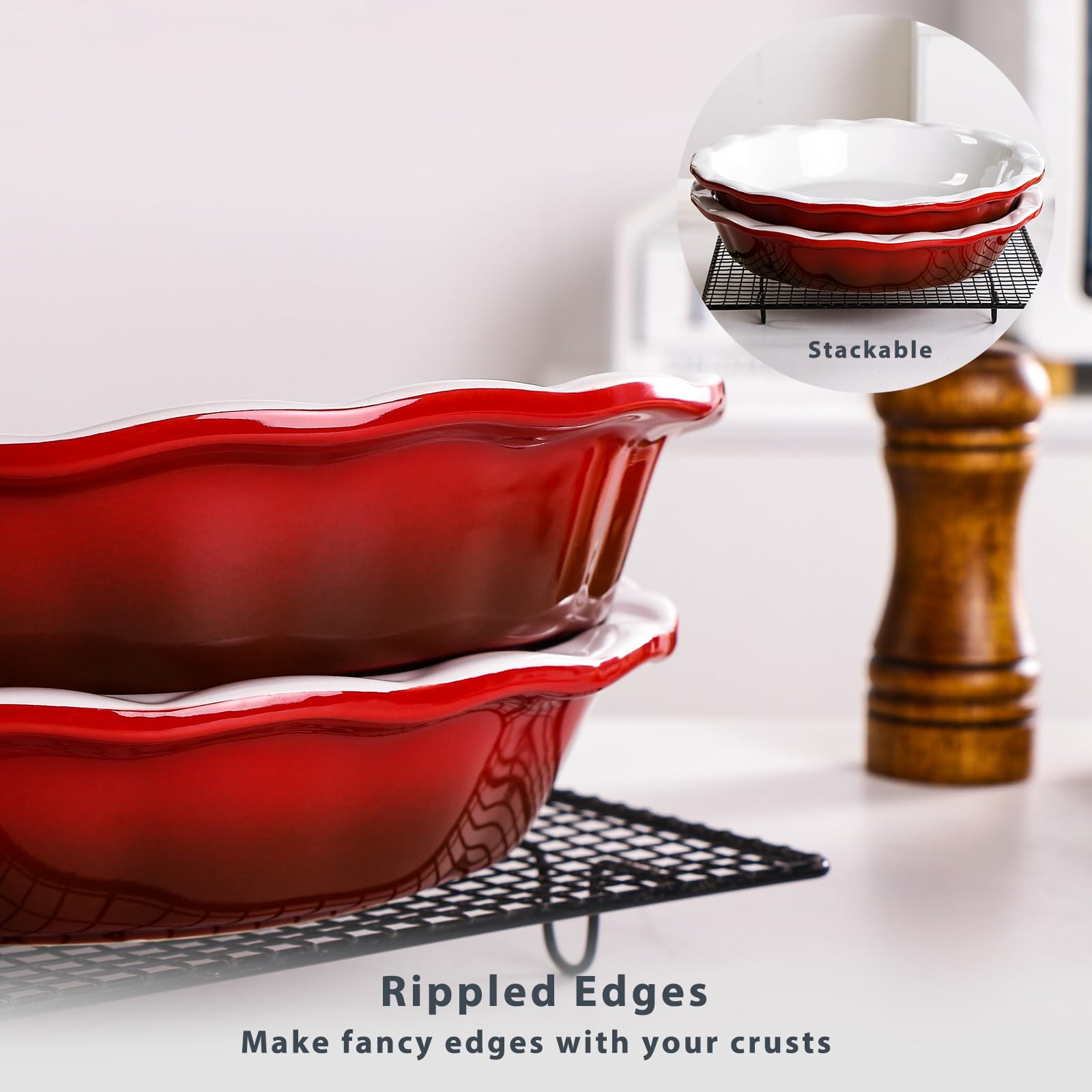 Lareina durable ceramic resists odors and stains for repeated baking.