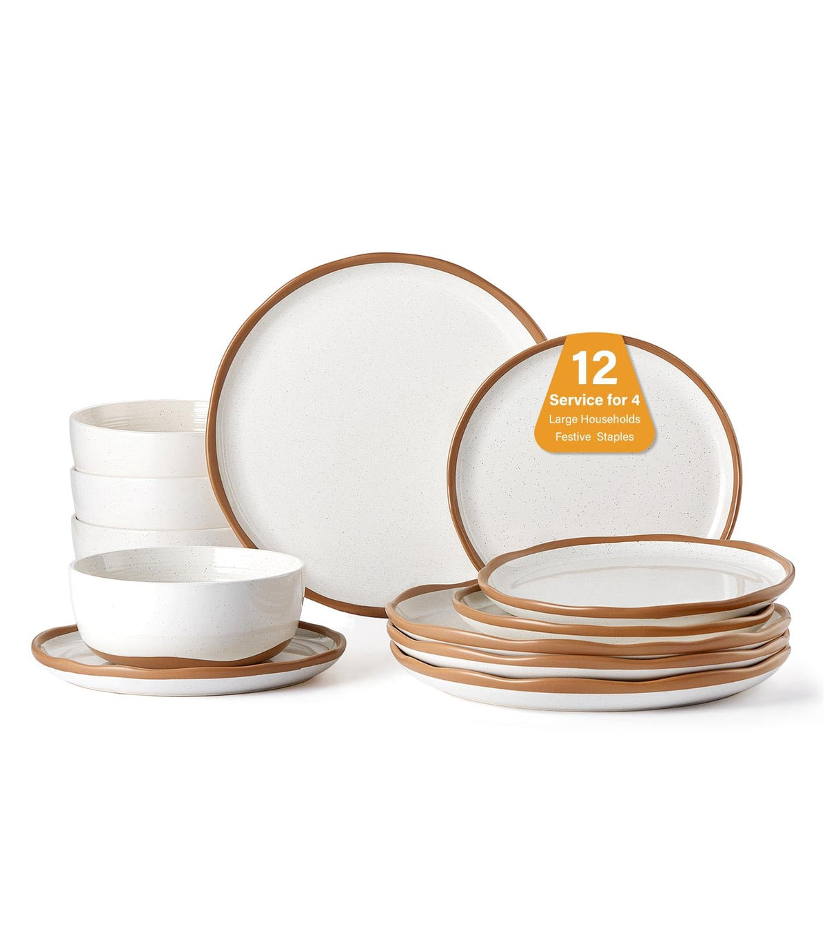Lareina 10-inch dinner plates show classic style with durable, everyday-ready design