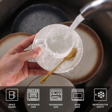 Lareina saucer plates 4.7 inches provide a stable base for presentation.