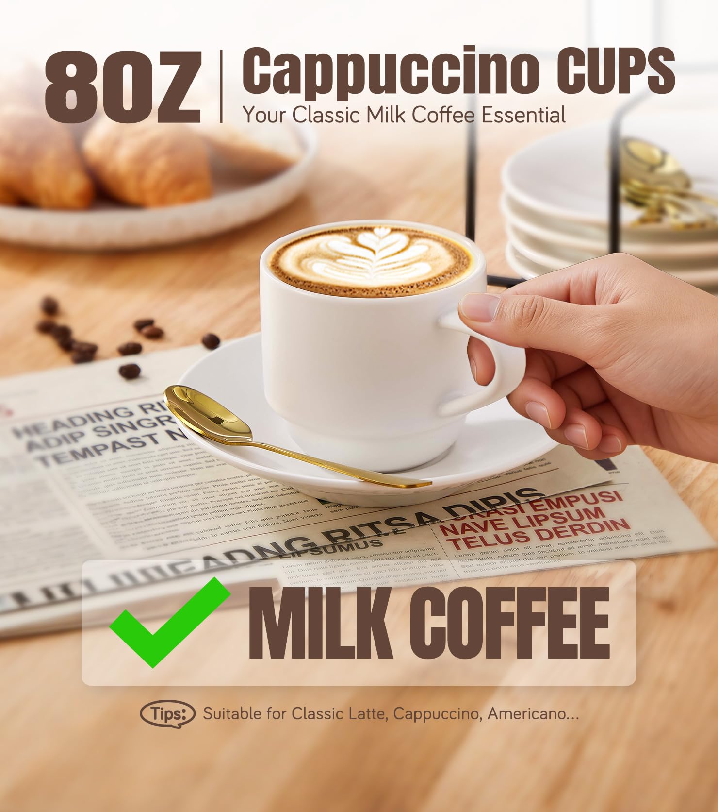 Lareina stainless steel stackable rack keeps cups organized and accessible.