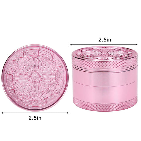 Large Kitchen Grinder 2.5 Inch Pink compact design saves space on counters.