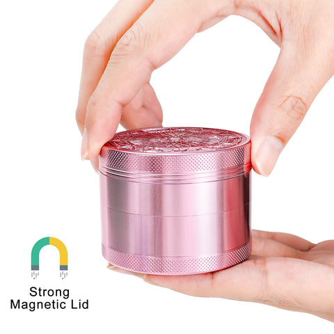 Large Kitchen Grinder 2.5 Inch Pink ideal for dry spices and herbs.