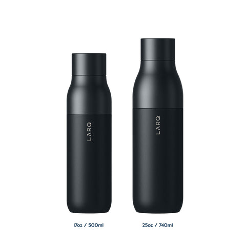 LARQ PureVis 17oz side angle highlights ergonomic shape for comfortable grip during workouts.