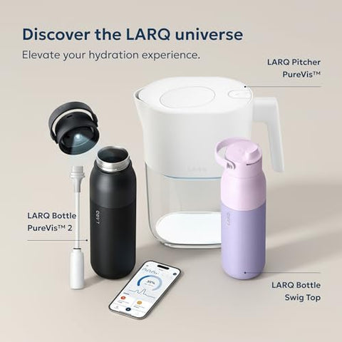 LARQ PureVis packaging insert highlights everything needed for safe hydration on the go.