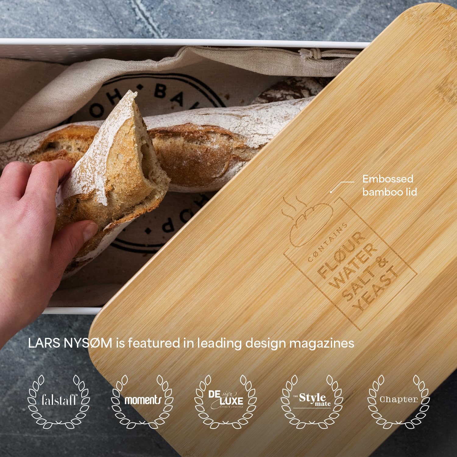 LARS NYSØM metal box finish adds a minimalist look to kitchen decor.