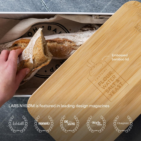 LARS NYSØM metal box finish adds a minimalist look to kitchen decor.