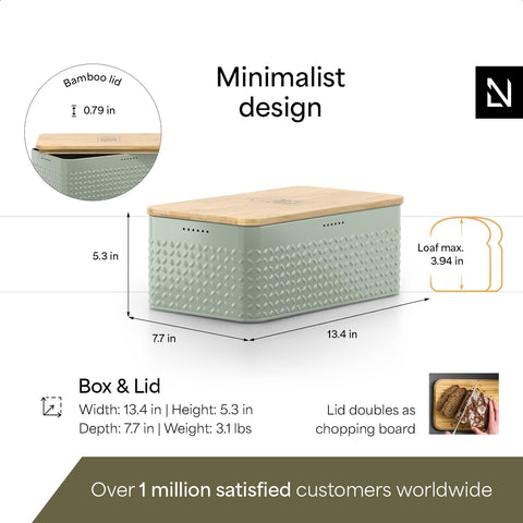 LARS NYSØM bread box shows three-sided ventilation to promote air circulation.