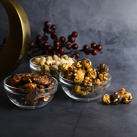 Lartique clear glass bowls showcase ingredients during meal prep.