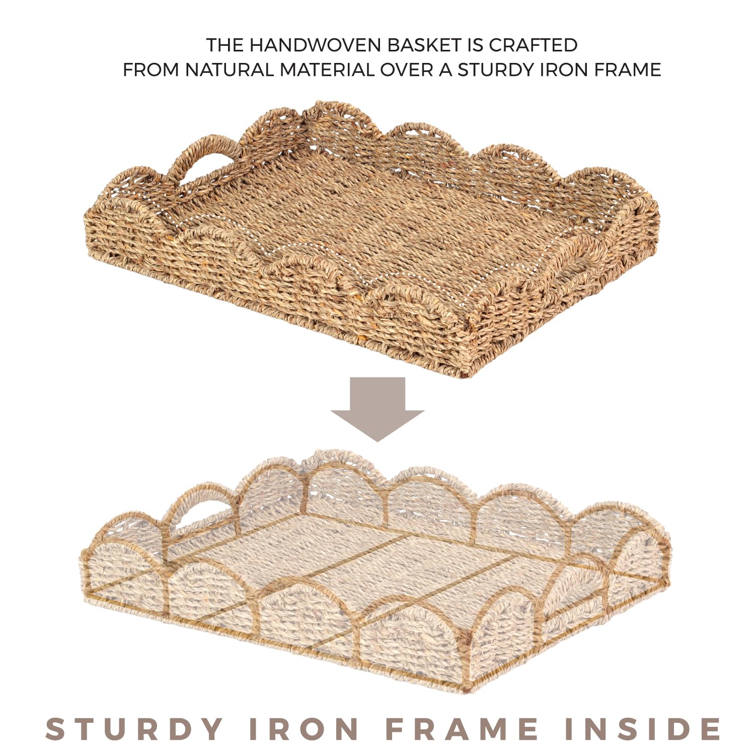 LASIDO tray close-up weave detail highlights handcrafted texture and durability