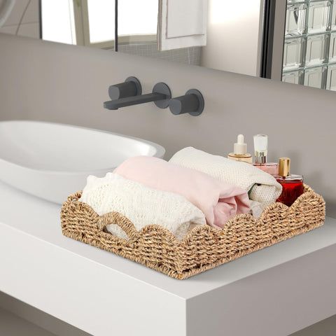 LASIDO tray with napkins and tableware adds warm natural style