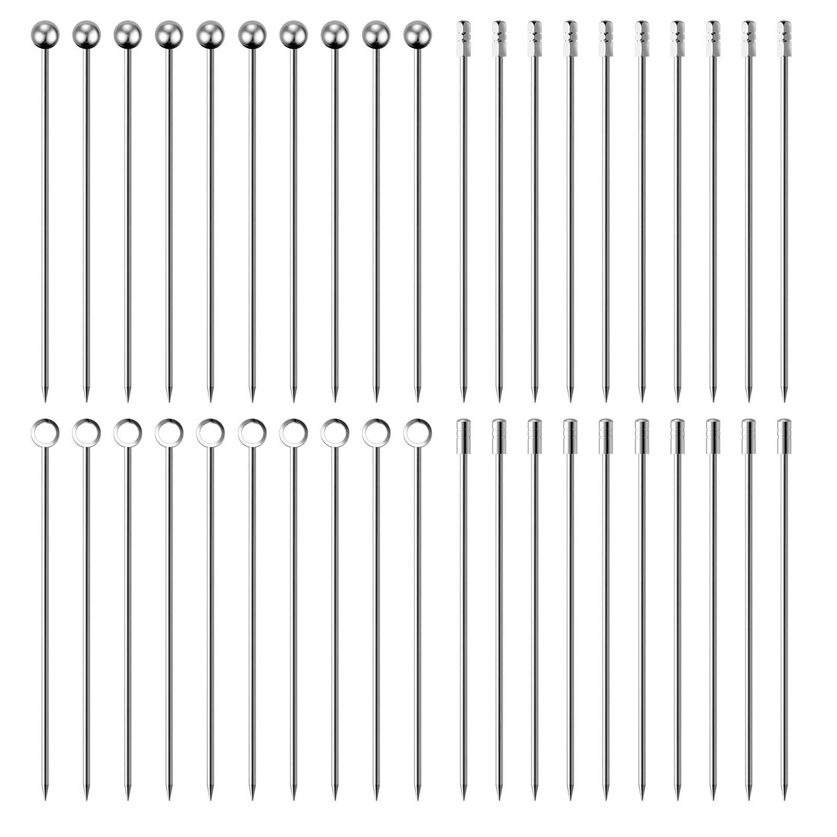 Lasiyanor 40Pcs cocktail picks set with ball-end tips for elegant garnishes