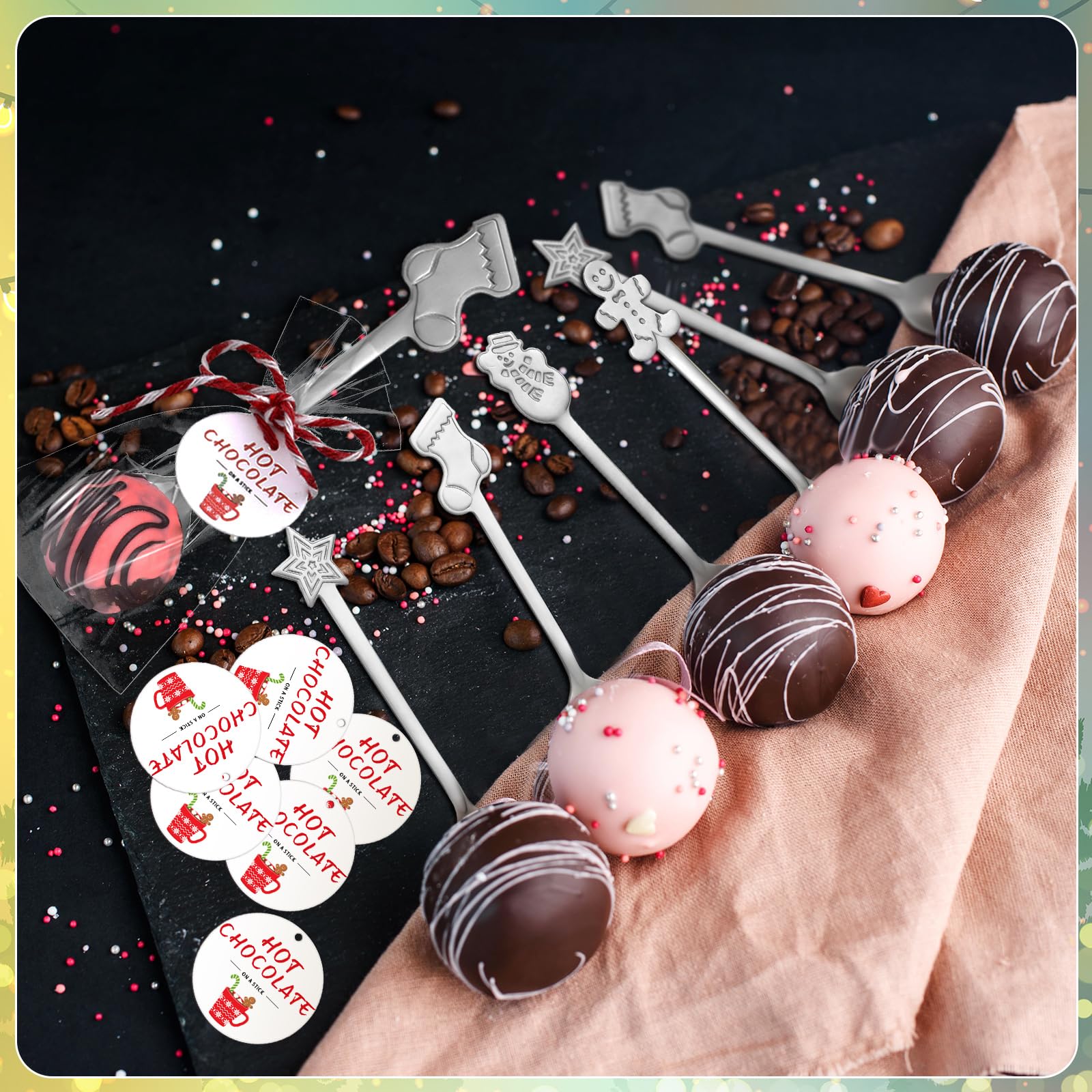 Lasnten cocoa bar setup ideal for parties and holiday gatherings.