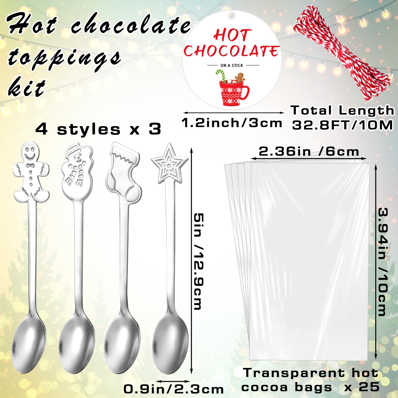 Lasnten 25 transparent cocoa bags for neat, gift-ready presentation.