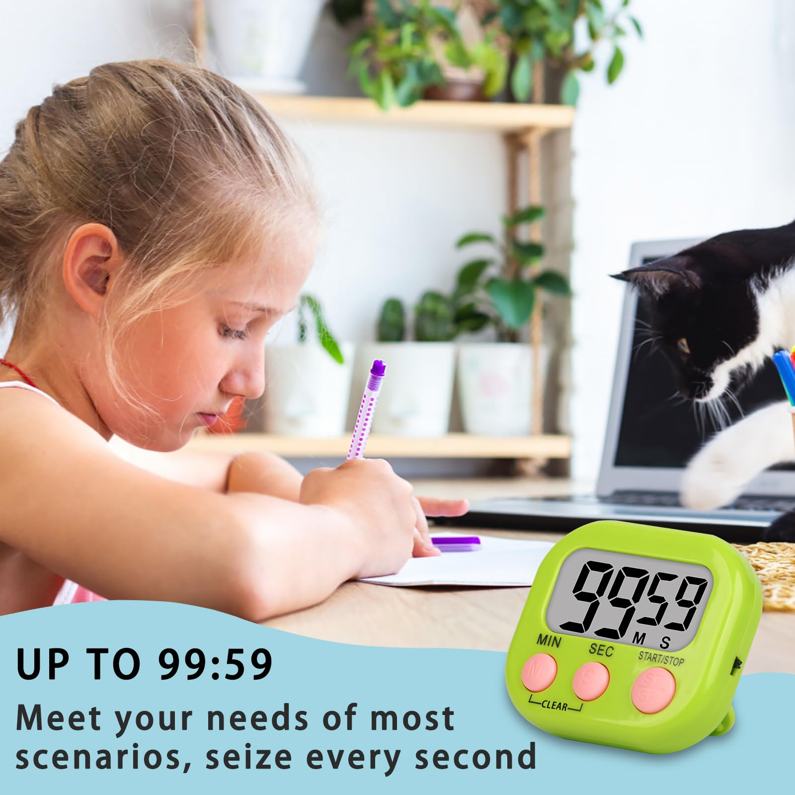 Lasubst digital timer blue 12-pack helps track tasks during lessons