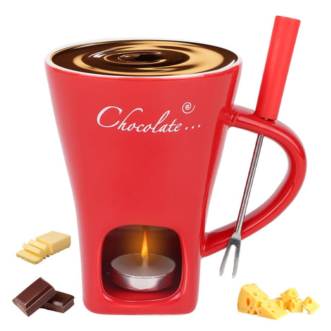 Lasuroa chocolate fondue cup in red for cozy melting moments at home