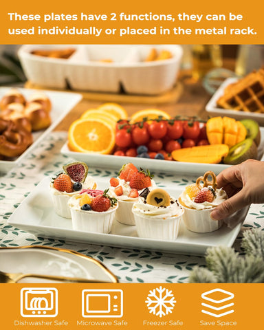 LAUCHUH tiered display elevates catering of mini samples and hors d'oeuvres.