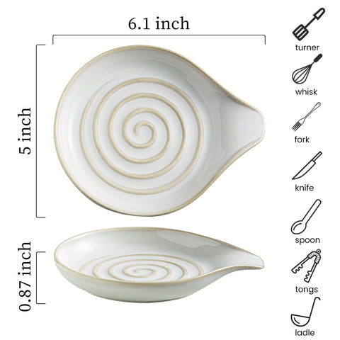 LAUCHUH ceramic spatula holder adds modern farmhouse style to kitchen counters.