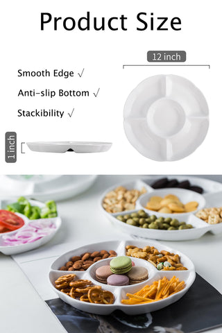 Lauchuh chip and dip serving set with five compartments for dips
