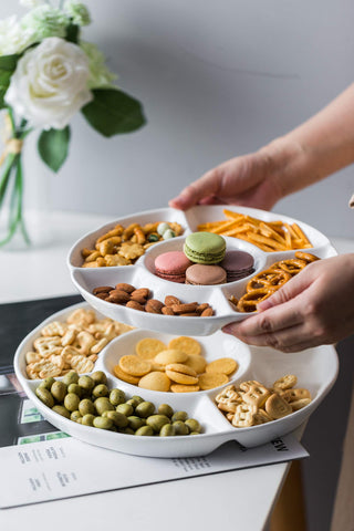 Lauchuh porcelain chip and dip tray ideal for parties and buffets