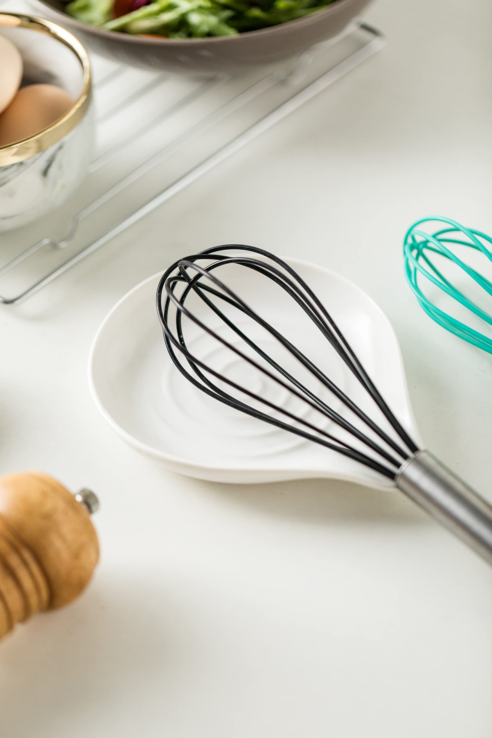 Lauchuh large round spoon rest stabilizes spoons and spatulas