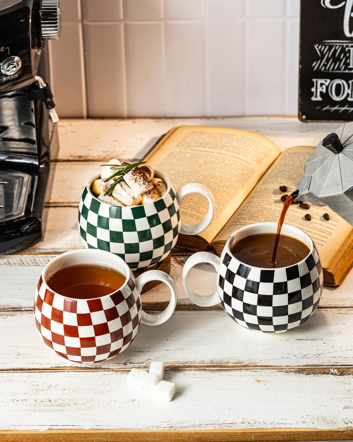 Versatile mugs suitable for coffee, tea, cocoa, and more.