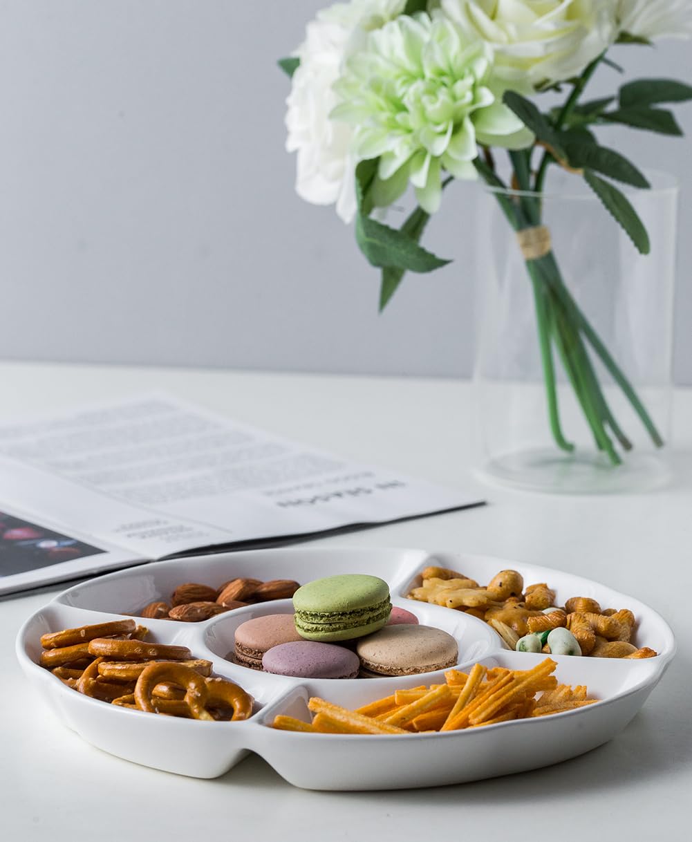 Lauchuh elegant white serving platter complements any table setting