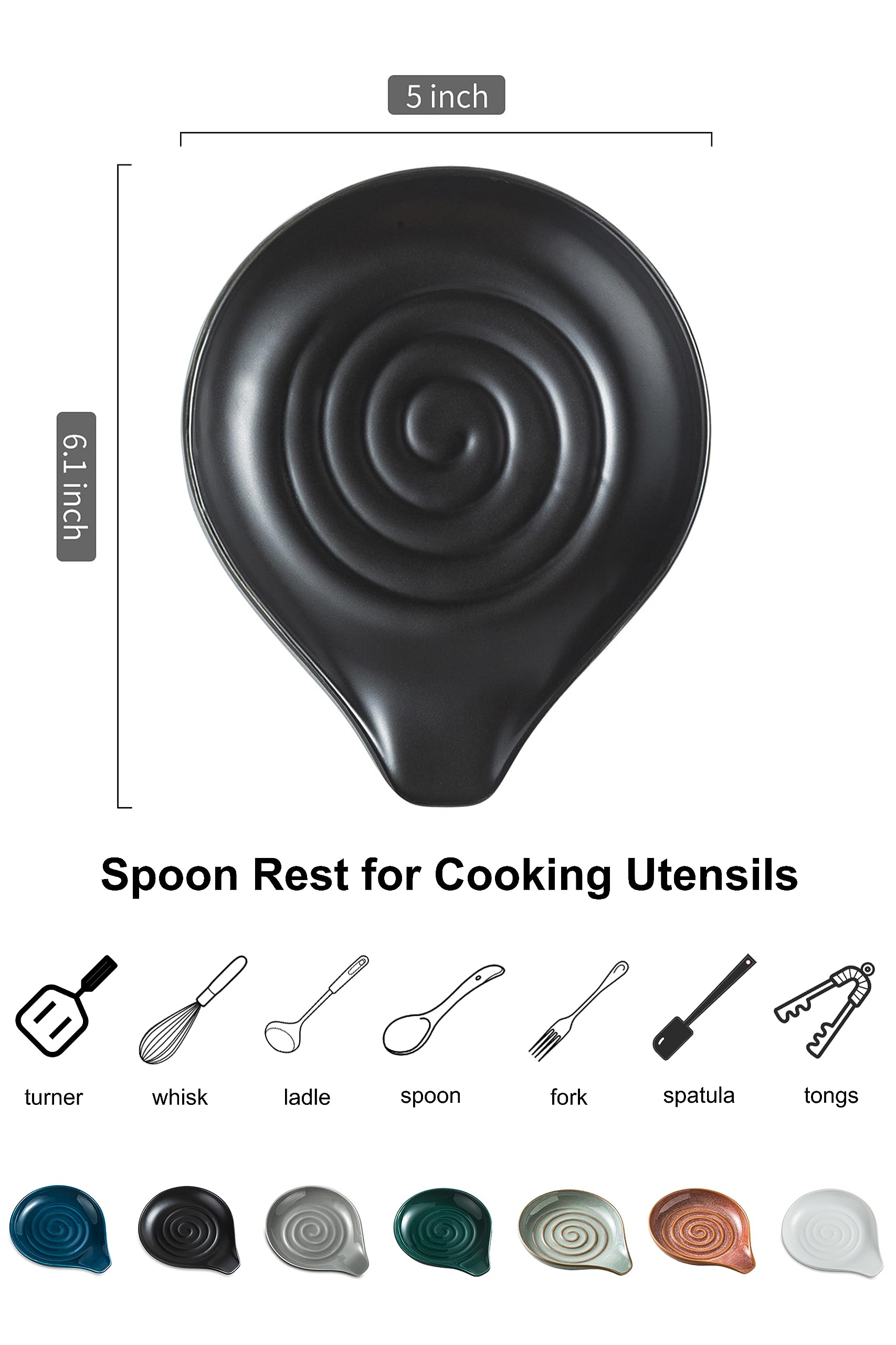 LAUCHUH porcelain utensil holder with smooth surface resists stains and fingerprints.