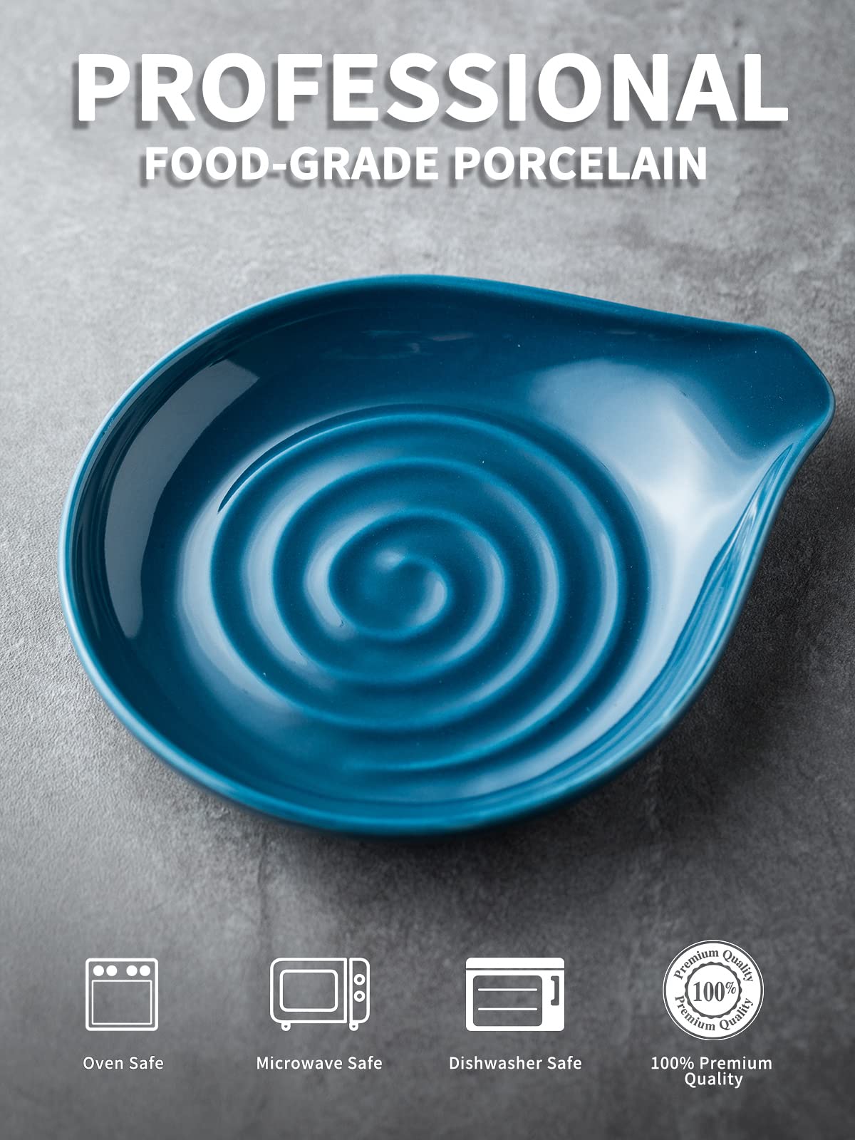 LAUCHUH ceramic spoon rest double design protects surfaces while cooking with multiple utensils