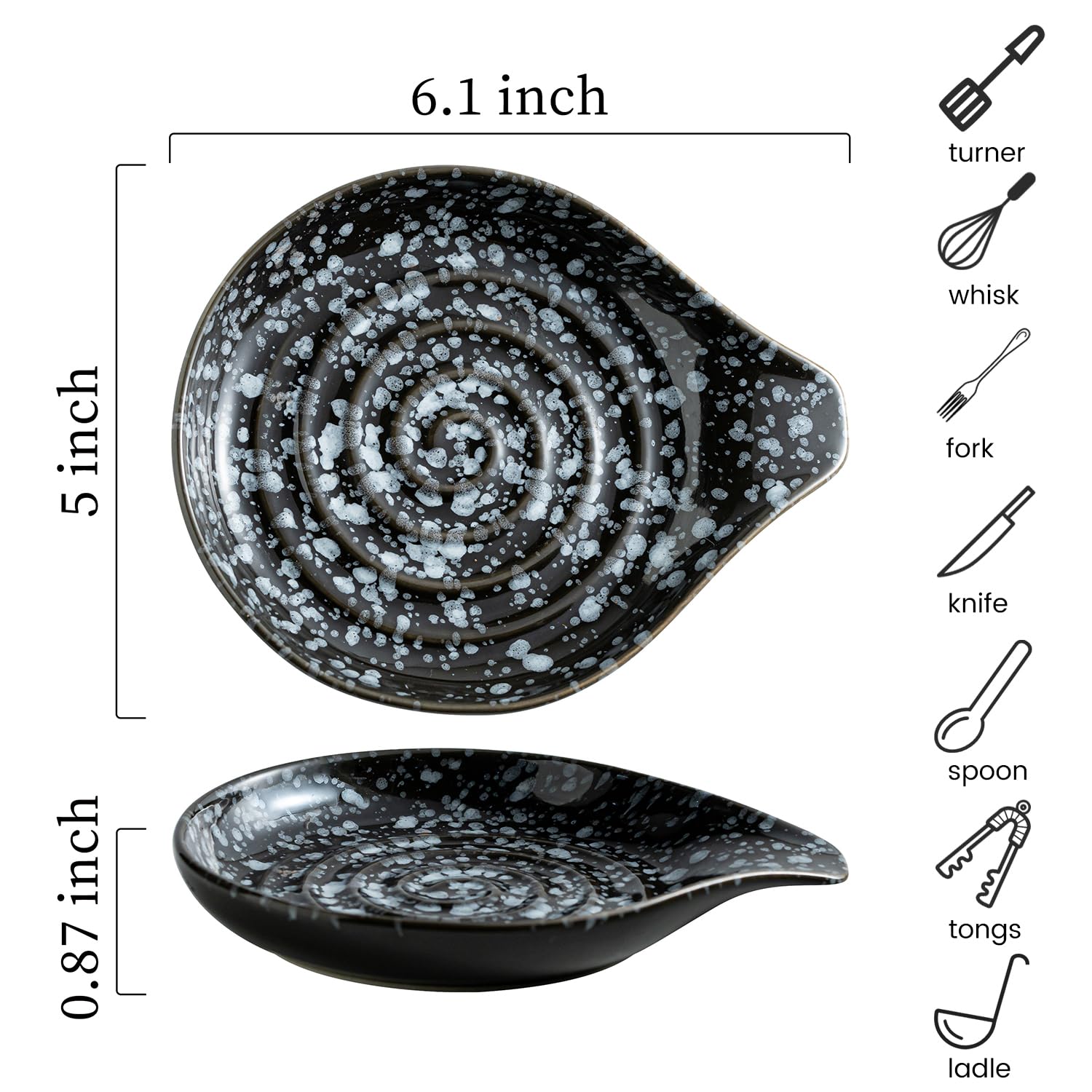 LAUCHUH ceramic spoon rest demonstrates heat resistance for hot cooking tasks