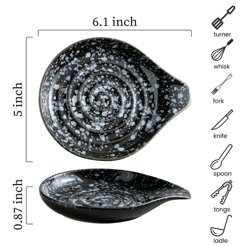 LAUCHUH ceramic spoon rest demonstrates heat resistance for hot cooking tasks