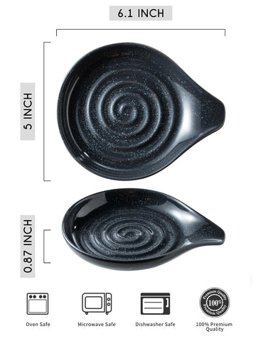 LAUCHUH ceramic spoon rest holds ladles and spoons neatly near the stove.