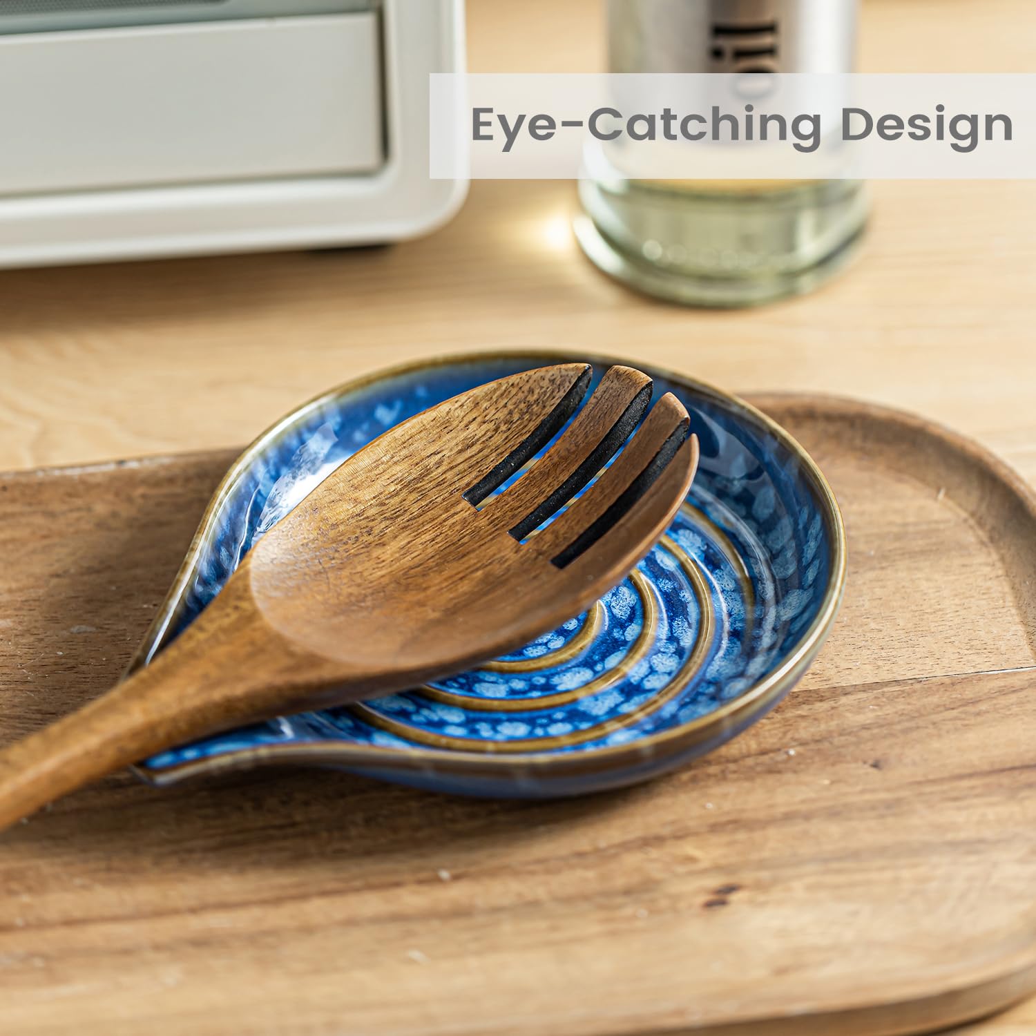 Compact LAUCHUH spoon rest fits small countertops without crowding the space.