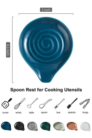 LAUCHUH spoon rest on countertop with swirl design enhances farmhouse look