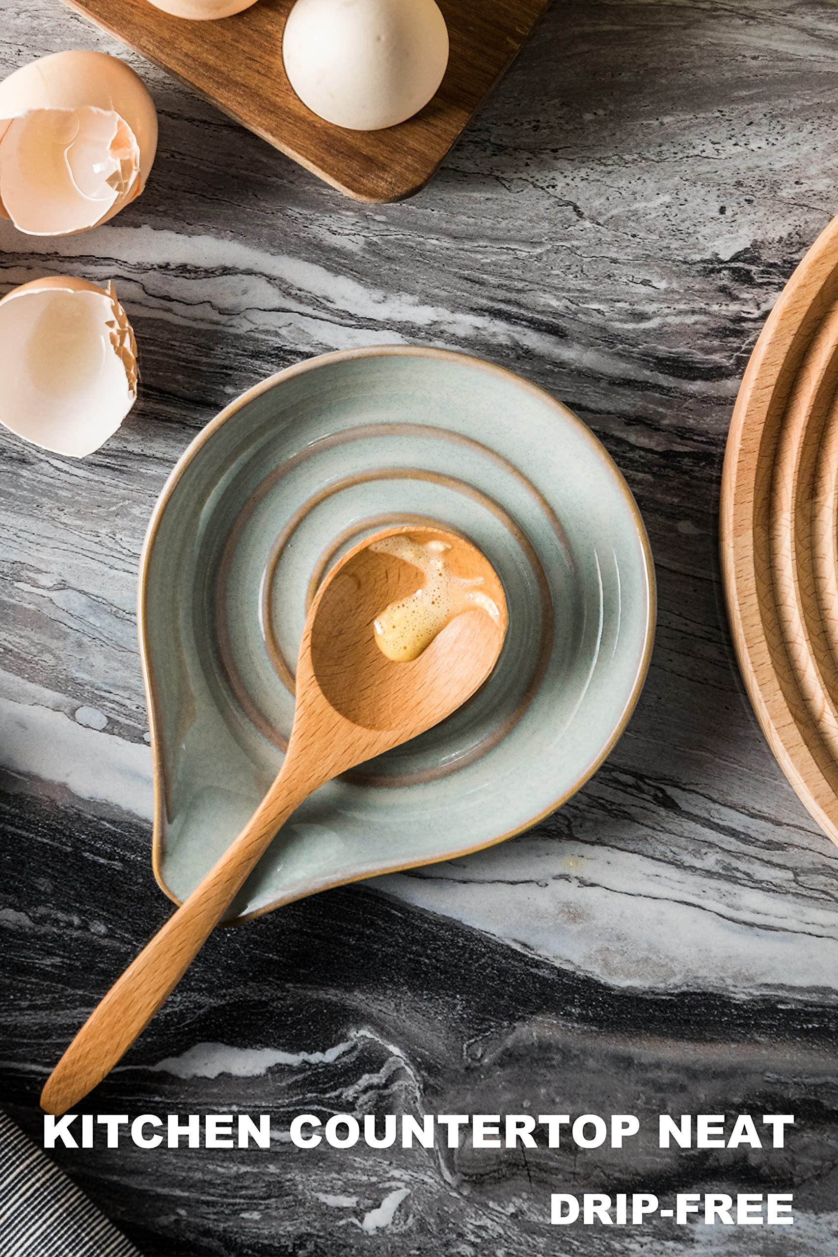 LAUCHUH gray porcelain spoon rest used as small saucer