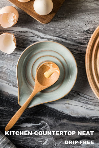 LAUCHUH gray porcelain spoon rest used as small saucer