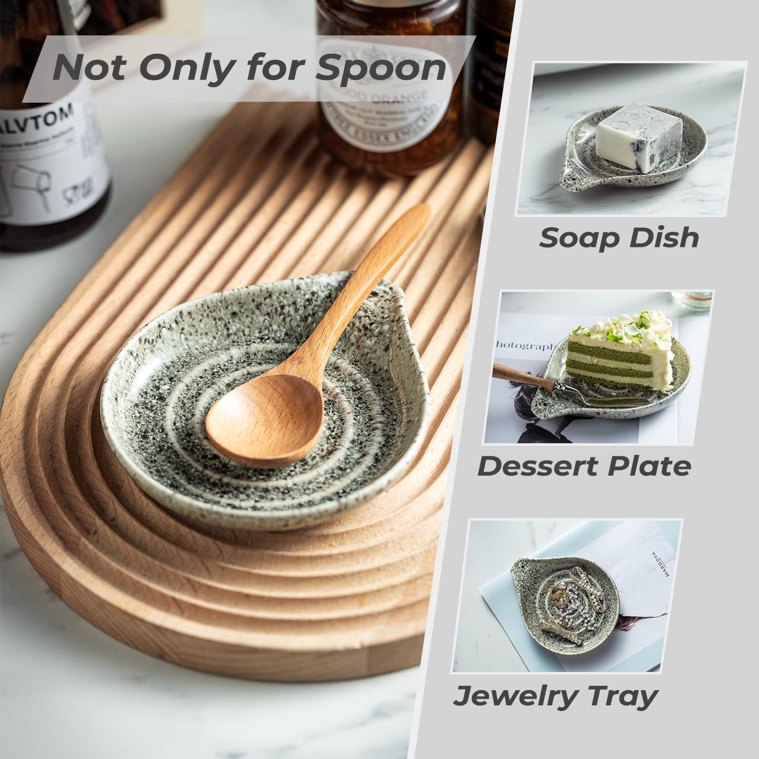 LAUCHUH spoon rest holds spoons, spatulas, and ladles neatly.