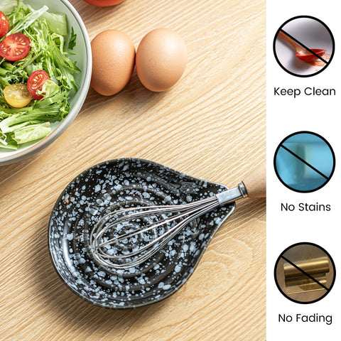 LAUCHUH large 6.1 x 5 inch spoon rest fits multiple utensils