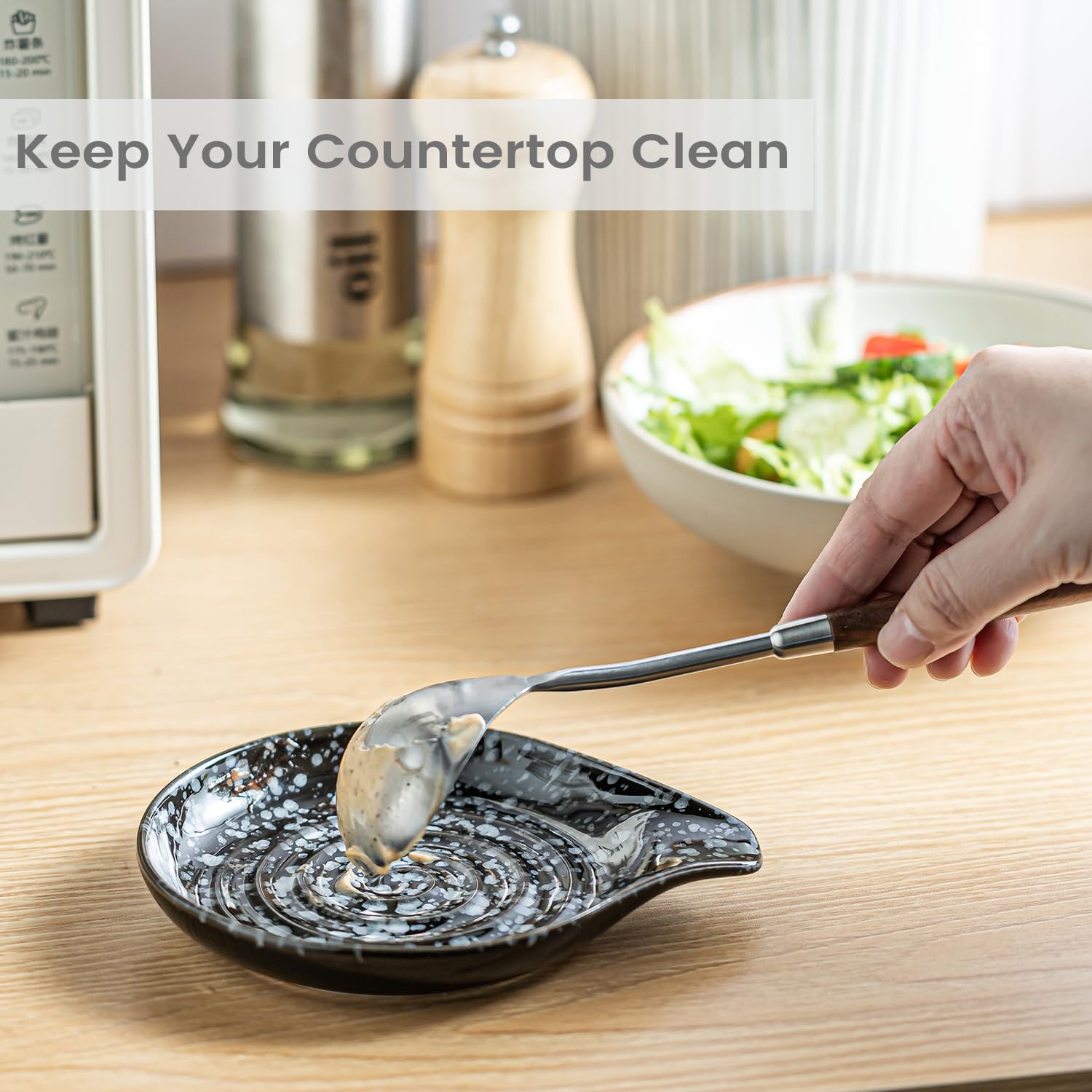 LAUCHUH spoon rest serves as a spatula holder for easy access
