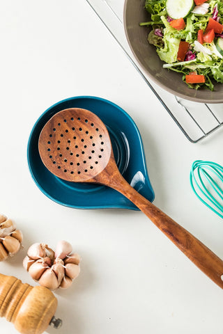 LAUCHUH spoon rest for spoons and tongs in blue finish