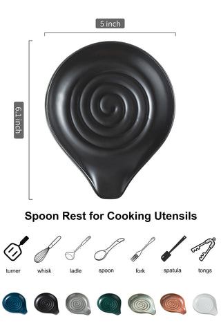 LAUCHUH spoon rest is stable and heavy, preventing utensils from tipping.