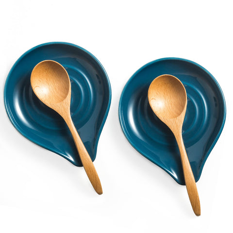 LAUCHUH spoon rest stove-top blue ceramic keeps counters clean