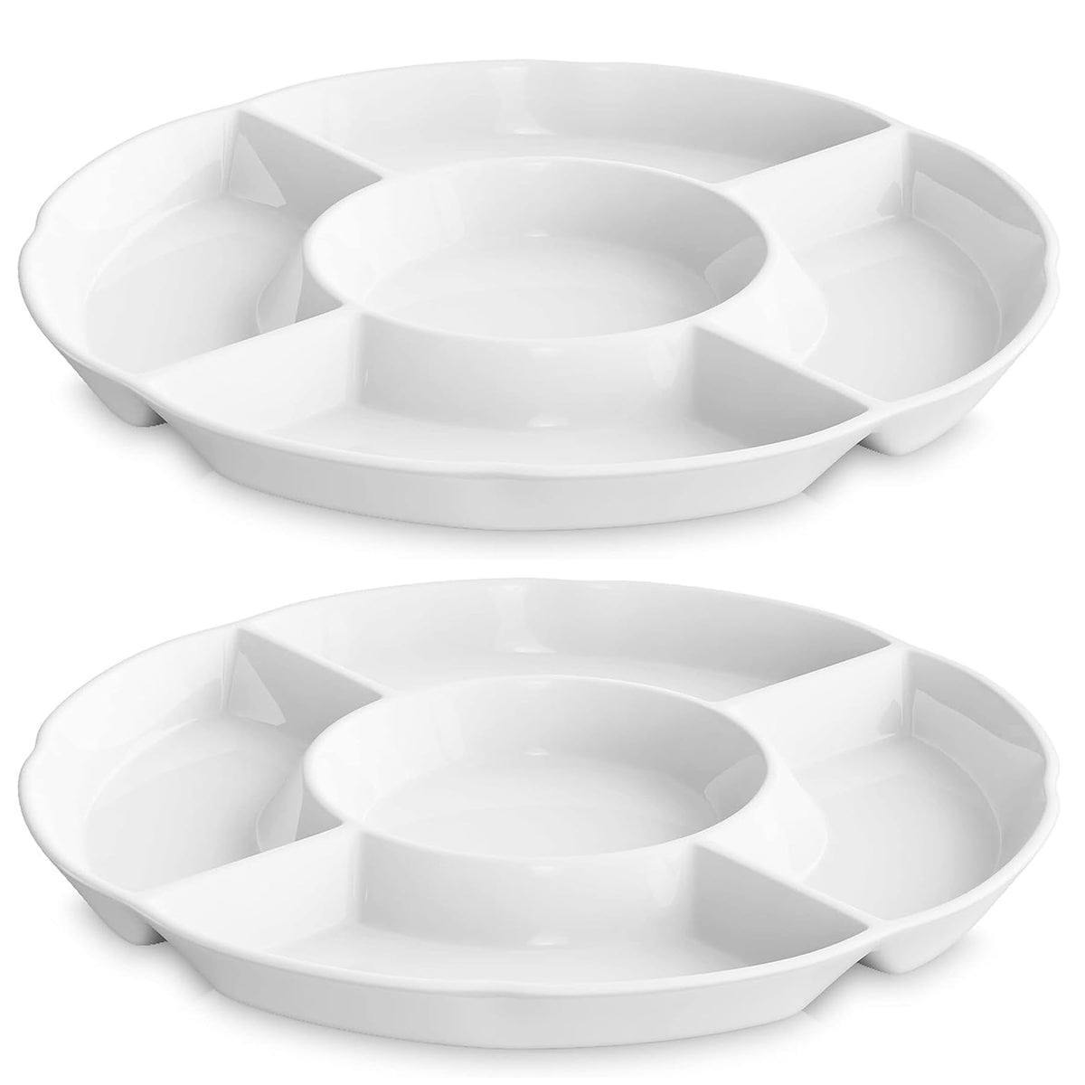 Lauchuh veggie tray set 2 in white porcelain for elegant displays