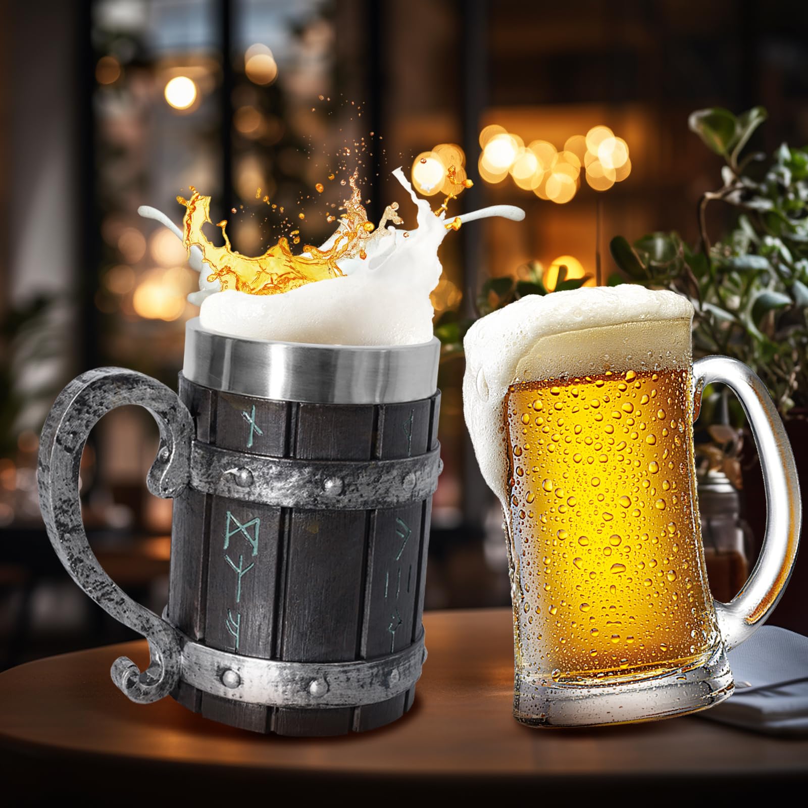 LAUGOKOBE mug close-up reveals intricate rune details for daily coffee rituals