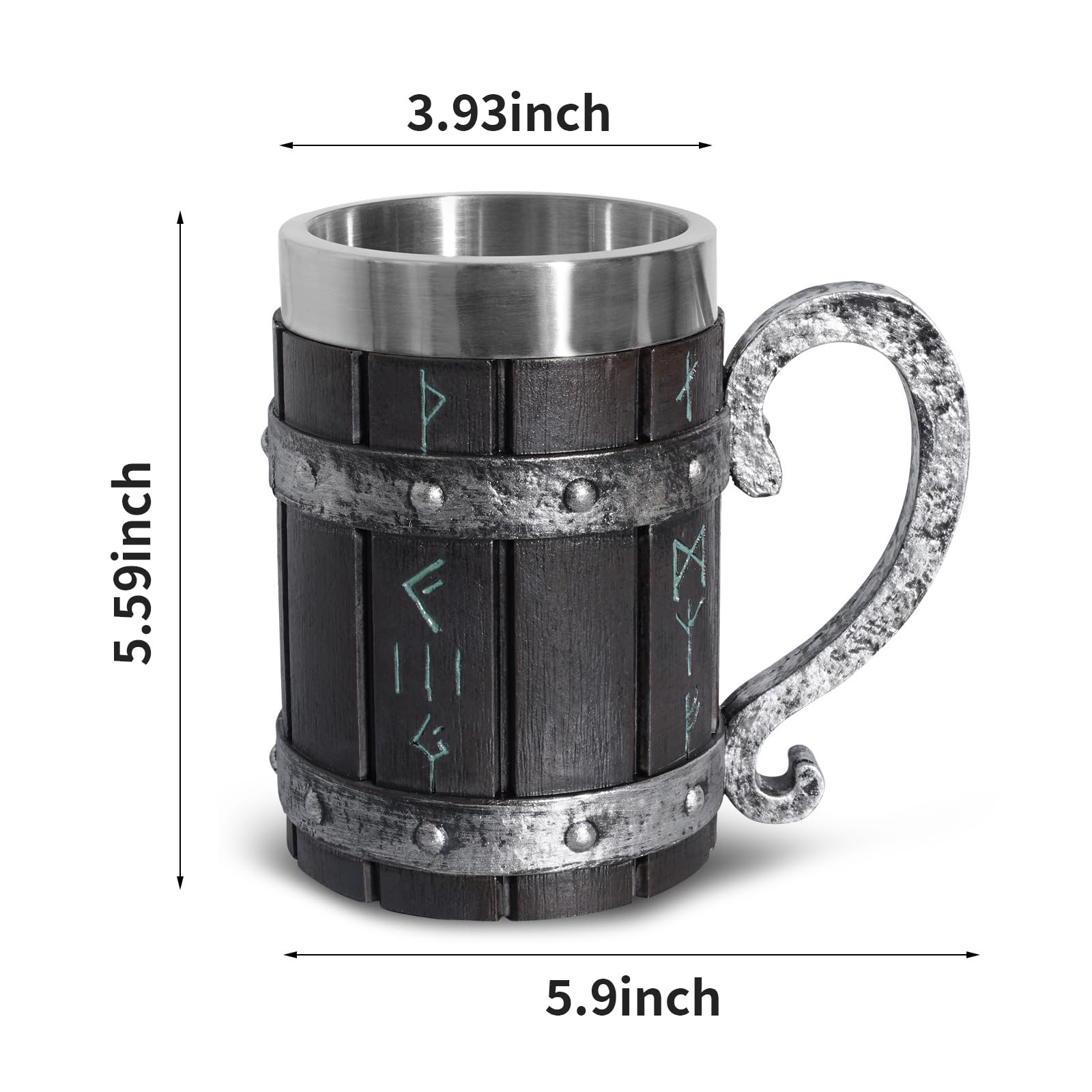 LAUGOKOBE Nordic Rune mug on desk as decorative piece and inspiration