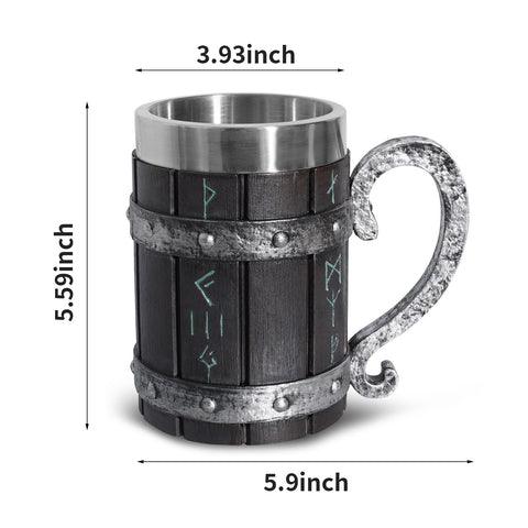 LAUGOKOBE Nordic Rune mug on desk as decorative piece and inspiration