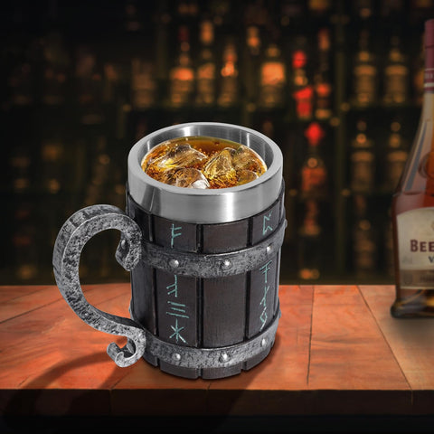 LAUGOKOBE Nordic Rune Mug in hand demonstrates comfortable grip and heft