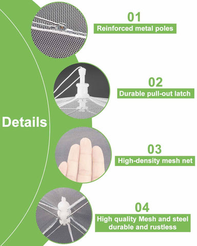 Lauon mesh food cover close-up shows durable nylon mesh and frame.