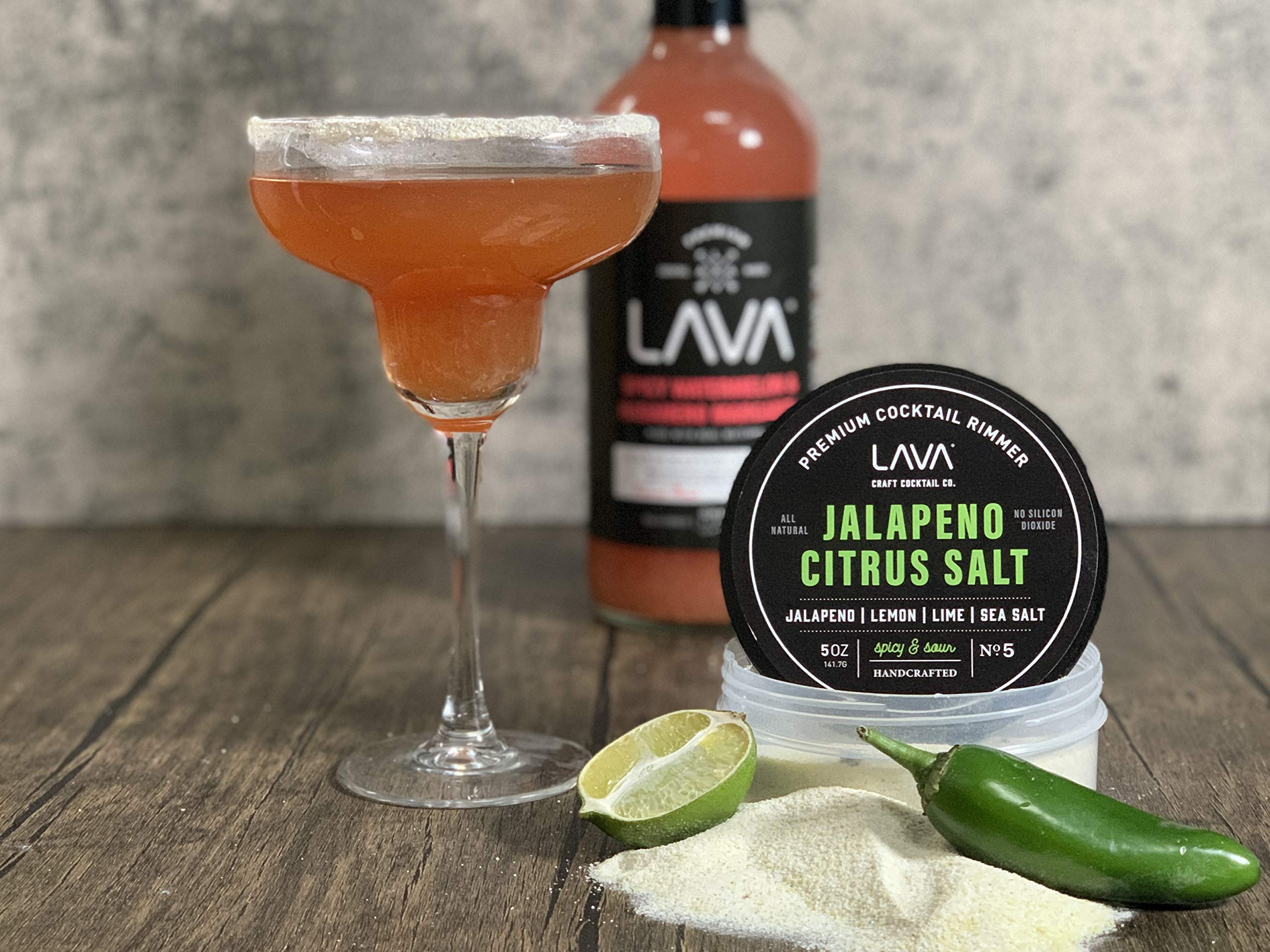 LAVA airtight seal on a cocktail salt rimmer highlights easy rim-dish use.